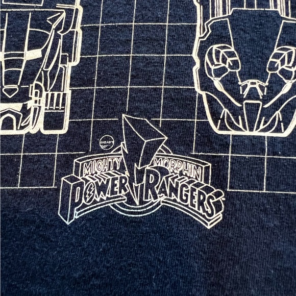 Power Rangers Megazord Assembly Blueprint Schematic T-Shirt Graphic Tee MEDIUM - Picture 6 of 8